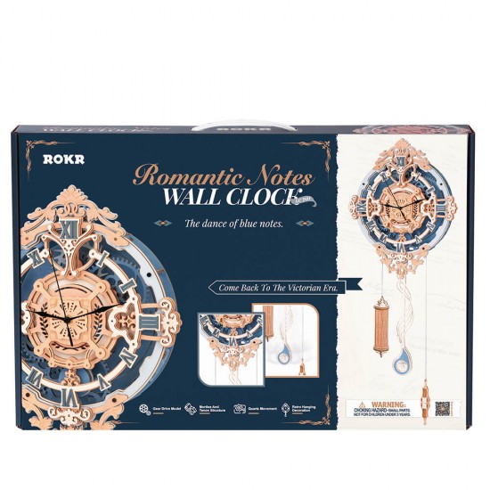 ROKR Romantic Note Wall Clock Mechanical Gear 3D Ξύλινο Παζλ LC701 ΔΗΜΙΟΥΡΓΙΚΗ ΑΠΑΣΧΟΛΗΣΗ
