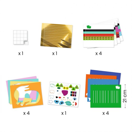 Djeco Δημιουργώ υφαίνοντας με χάρτινες λωρίδες και αυτοκόλλητα 