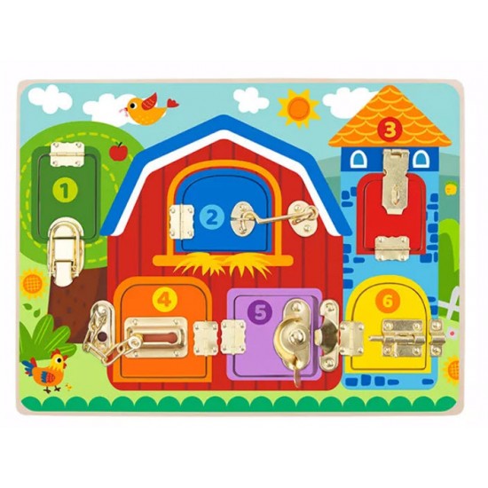 Βρεφικό Παιχνίδι Στάβλος με Κλειδαριές από Ξύλο Tooky Toys
