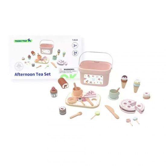 Tooky Toys Ξύλινο Παιχνίδι Σετ Τσαγιού TJ618