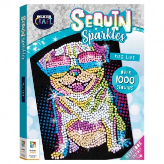 Βιβλίο Ζωγραφικής Curious Craft Sequin Sparkles: Pug Life Hinkler