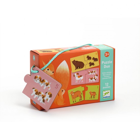 Παιδικό Puzzle Ζωάκια Μαμά & Παιδάκια 24pcs για 2+ Ετών 08197 Djeco