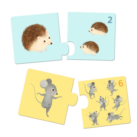 Παιδικό Puzzle Ζωάκια Μαμά & Παιδάκια 24pcs για 2+ Ετών 08197 Djeco